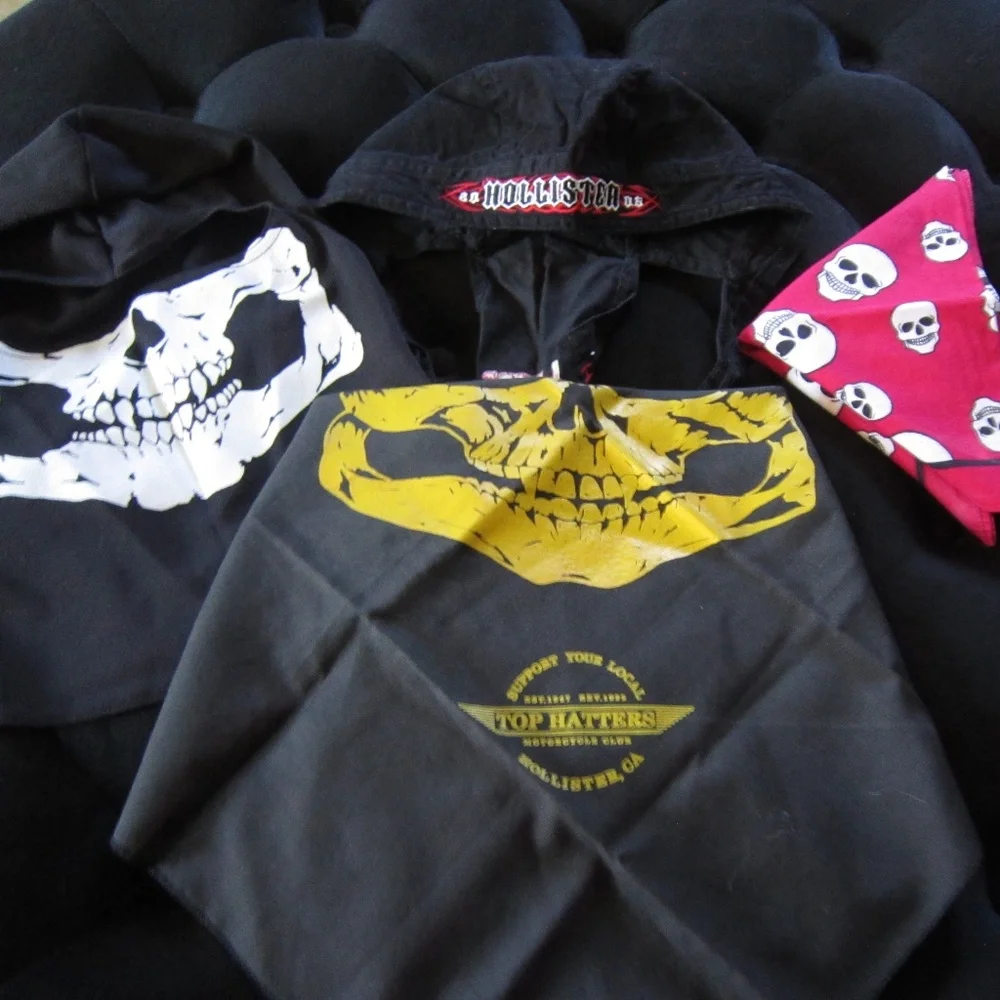 Hollister Skull Hoodies and Bandana Set